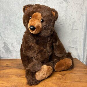 Vintage 1987 R. Dakin & Co. 20” Brown Realistic Plush Teddy Bear Sitting Soft